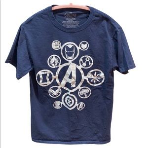 Marvel Avengers Endgame T-Shirt Mens Small Navy Blue Graphic Tee MCU ShortSleeve